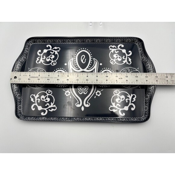 Sur la Table Blue Rectangular Bandana Paisley Tray + 2 Square 8X8 Salad Plates - Picture 5 of 11